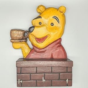 WINNIE THE POOH  Vintage Handmade Wood Rack